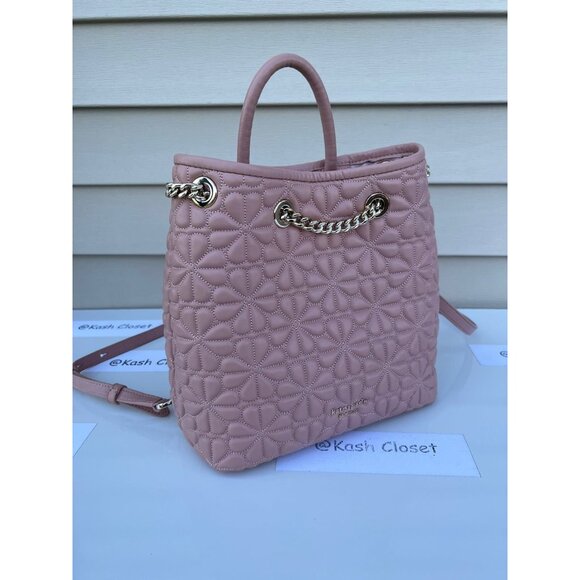 Kate Spade backpack bloom quilted medium leather backpack pink main image 4